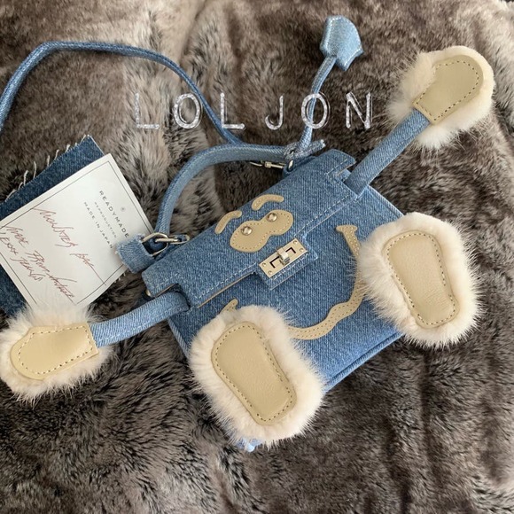 READYMADE MONSTER DOLL BAG Rare DENIM HERMES KELLY DOLL - Picture 6 of 7